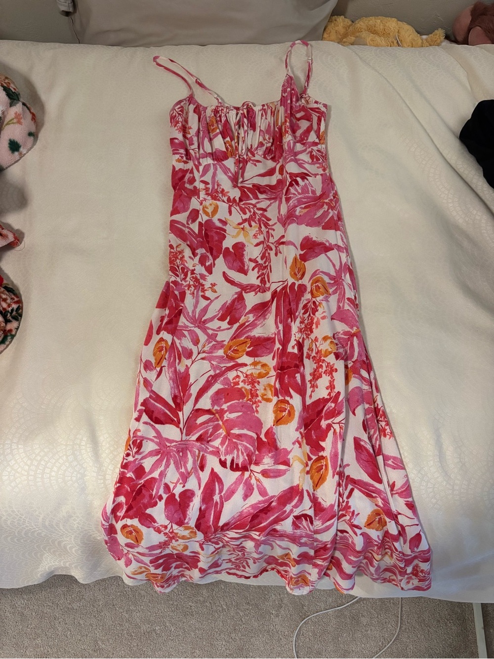 Floral Pink & Orange Summer Sundress - Women
